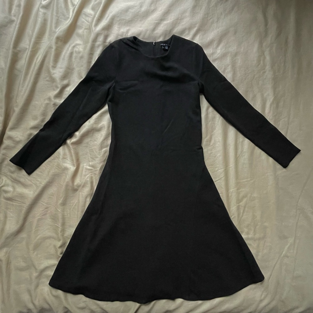 Theory Gray Long-sleeve Dress